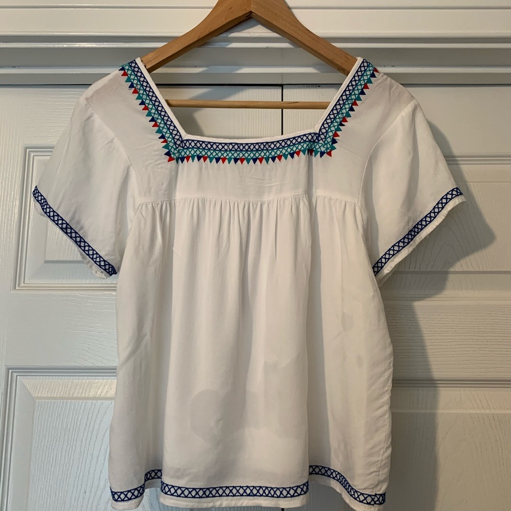 Marine Layer Maricate Embroidered Peasant Top - Picture 3 of 4